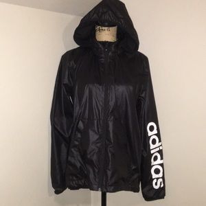 Black Adidas windbreaker